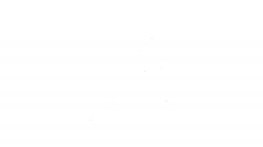 Siyah çizgi endüstriyel robot robot kol fabrikası ikonu beyaz arka planda izole edildi. Endüstriyel robot manipülatörü. 4K Video hareketli grafik canlandırması