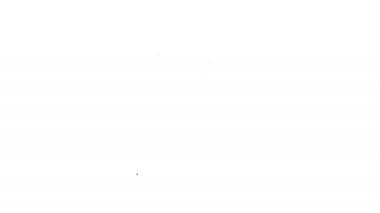 Beyaz arkaplanda siyah çizgi kablosuz tablet simgesi izole edildi. İnternet kavramının kablosuz bağlantısı. 4K Video hareketli grafik canlandırması