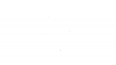 Siyah çizgi, kablosuz multimedya ve televizyon kutusu alıcısı ve uzaktan kumanda simgesine sahip oyuncu beyaz arkaplanda izole edildi. 4K Video hareketli grafik canlandırması