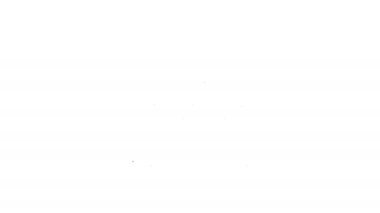 Siyah çizgi kamp gaz ocağı ikonu beyaz arka planda izole edilmiş. Taşınabilir gaz ocağı. Yürüyüş, kamp malzemeleri. 4K Video hareketli grafik canlandırması