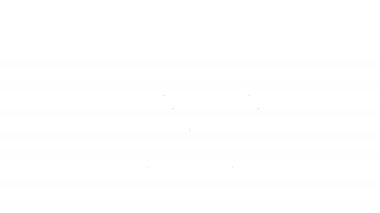 Beyaz arkaplanda siyah çizgi dürbün simgesi izole edildi. Yazılım işareti bul. Casus ekipman sembolü. 4K Video hareketli grafik canlandırması