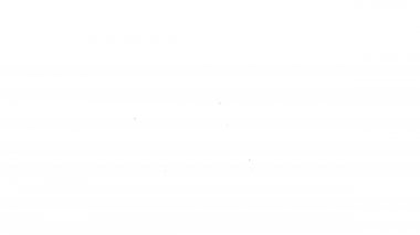 Siyah çizgi kartuş simgesi beyaz arkaplanda izole edildi. Av tüfeği av tüfeği fişeği. Tüfek mermisi ikonu. 4K Video hareketli grafik canlandırması