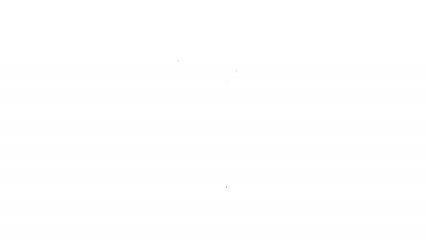 Черная линия Беспроводной смартфон значок изолирован на белом фоне. Видеографическая анимация 4K — стоковое видео