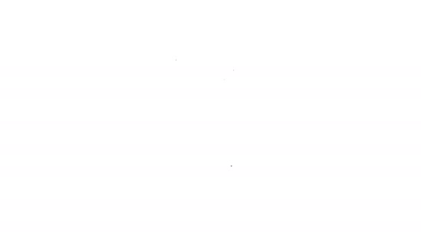 Черная линия Беспроводной смартфон значок изолирован на белом фоне. Видеографическая анимация 4K — стоковое видео
