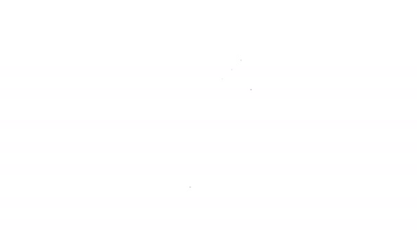 Línea negra Icono del sistema de alumbrado público inteligente aislado sobre fondo blanco. Concepto de Internet de las cosas con conexión inalámbrica. Animación gráfica de vídeo 4K — Vídeo de stock