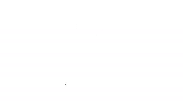 Linea nera Icona del sistema Smart forno a microonde isolato su sfondo bianco. Icona elettrodomestici. Internet delle cose concetto con connessione wireless. Animazione grafica 4K Video motion — Video Stock