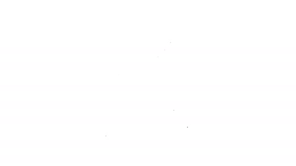 Línea negra Icono del sistema de cámara fotográfica inteligente aislado sobre fondo blanco. Concepto de Internet de las cosas con conexión inalámbrica. Animación gráfica de vídeo 4K — Vídeo de stock