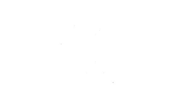 Linha preta Ícone do sistema de armazém inteligente isolado no fundo branco. Animação gráfica em movimento de vídeo 4K — Vídeo de Stock