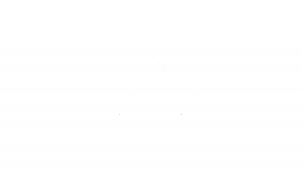 Fekete vonal Távcső ikon elszigetelt fehér háttér. Keresd meg a szoftvert. Kémfelszerelés szimbólum. 4K Videó mozgás grafikus animáció — Stock videók