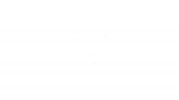 Черная линия Рогатка значок изолирован на белом фоне. Видеографическая анимация 4K — стоковое видео