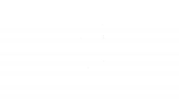 Черная линия Зажигалка значок изолирован на белом фоне. Видеографическая анимация 4K — стоковое видео