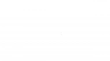 Beyaz arkaplanda siyah çizgi yay simgesi izole edildi. 4K Video hareketli grafik canlandırması