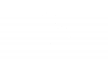 Siyah çizgi Paw yazdırma simgesi beyaz arkaplanda izole edildi. Köpek ya da kedi pençesi izi. Hayvan izleri. 4K Video hareketli grafik canlandırması