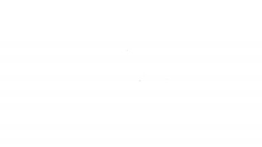 Beyaz arkaplanda siyah çizgi Whistle simgesi izole edildi. Hakem sembolü. Spor ve spor burcu. 4K Video hareketli grafik canlandırması