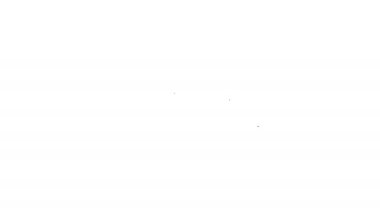 Su ikonu üzerindeki siyah çizgili balıkçı teknesi beyaz arka planda izole edilmiş. 4K Video hareketli grafik canlandırması