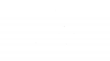 Siyah çizgi Yürüyüş sırt çantası simgesi beyaz arkaplanda izole edildi. Kamp ve dağ gezisi sırt çantası. 4K Video hareketli grafik canlandırması