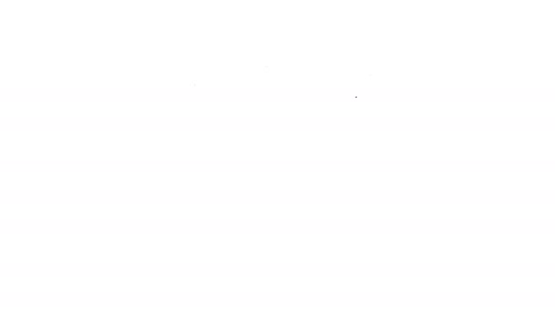 Zwarte lijn Vogelvoetafdruk pictogram geïsoleerd op witte achtergrond. Dierlijke voet. 4K Video motion grafische animatie — Stockvideo