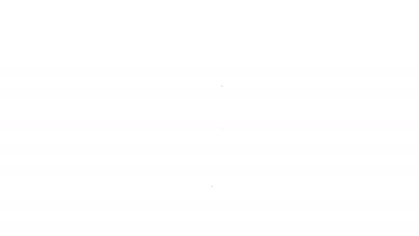 Linea nera icona del coltello Hunter isolato su sfondo bianco. Coltello militare. Animazione grafica 4K Video motion — Video Stock