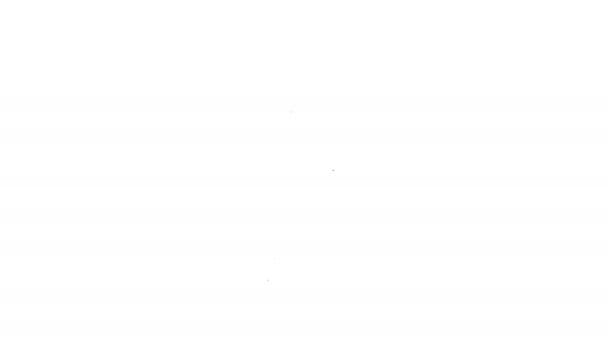 Línea negra Icono de bala aislado sobre fondo blanco. Animación gráfica de vídeo 4K — Vídeos de Stock