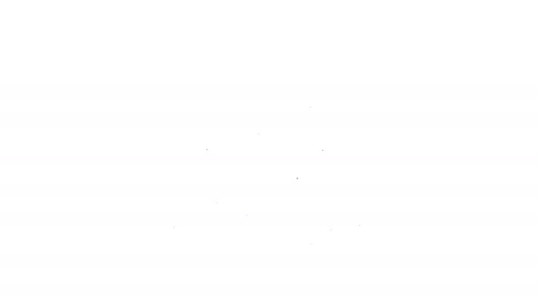 Fekete vonal Rák ikon elszigetelt fehér háttér. 4K Videó mozgás grafikus animáció — Stock videók