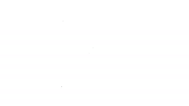 Linha preta flutuador de pesca no ícone de água isolado no fundo branco. Equipamento de pesca. Animação gráfica em movimento de vídeo 4K — Vídeo de Stock