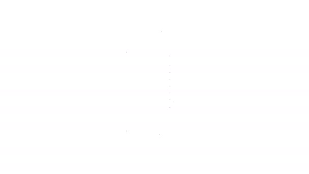 Zwarte lijn Draaiende haspel voor vissen pictogram geïsoleerd op witte achtergrond. Visserij spoel. Visserij tackle. 4K Video motion grafische animatie — Stockvideo