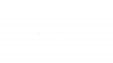 Siyah çizgi pusula simgesi beyaz arkaplanda izole edildi. Rüzgâr yön bulma sembolü. Rüzgar gül işareti. 4K Video hareketli grafik canlandırması