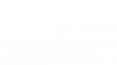 Beyaz arkaplanda siyah çizgi balıkçılık ikonu izole edildi. Balık oltası. 4K Video hareketli grafik canlandırması