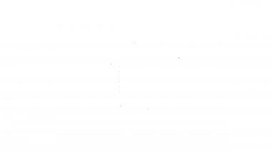 Laptop ikonundaki Siyah Hat Çevrimiçi emlak evi beyaz arka planda izole edilmiş. Ev kredisi konsepti, kira, satın alma, mülk alma. 4K Video hareketli grafik canlandırması