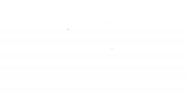 Beyaz arka planda siyah çizgi ev simgesi izole edildi. Ev sembolü. 4K Video hareketli grafik canlandırması