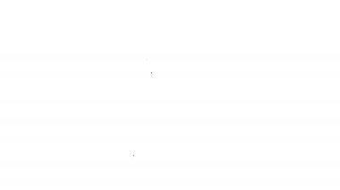 Beyaz arka planda siyah çizgi ev sözleşmesi ikonu var. Sözleşme oluşturma hizmeti, belge oluşumu, başvuru formu bileşimi. 4K Video hareketli grafik canlandırması