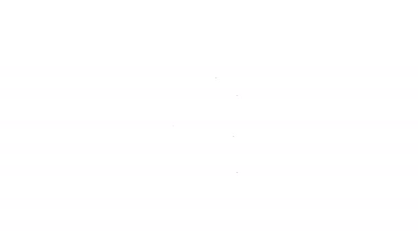 Εικόνα δολώματος μαύρης γραμμής που απομονώνεται σε λευκό φόντο. Ψάρεμα. 4K Γραφική κίνηση κίνησης βίντεο — Αρχείο Βίντεο