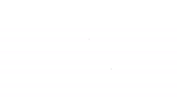 Fekete vonal Helyszín halászati ikon elszigetelt fehér háttér. Horgászhely. 4K Videó mozgás grafikus animáció — Stock videók