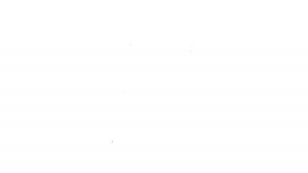 Icono de navaja suiza de línea negra aislado sobre fondo blanco. Navaja multiusos y multiusos. Herramienta multifuncional. Animación gráfica de vídeo 4K — Vídeo de stock