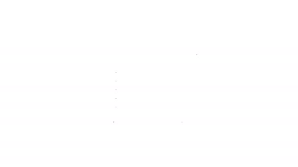 Черная линия Гараж значок изолирован на белом фоне. Видеографическая анимация 4K — стоковое видео