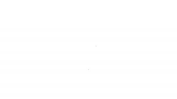 Linha preta Ícone chave da casa isolado no fundo branco. Animação gráfica em movimento de vídeo 4K — Vídeo de Stock