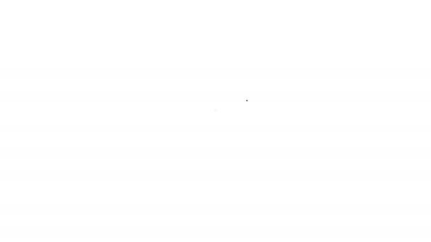 Černá čára Dům s klíčovou ikonou izolované na bílém pozadí. Koncept domu na klíč. Grafická animace pohybu videa 4K — Stock video