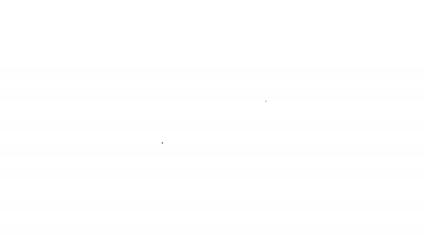 Czarna linia Wiszący znak z tekstem Sprzedawana ikona izolowana na białym tle. Sprzedawane naklejki. Sprzedane tablice. 4K Animacja graficzna ruchu wideo — Wideo stockowe