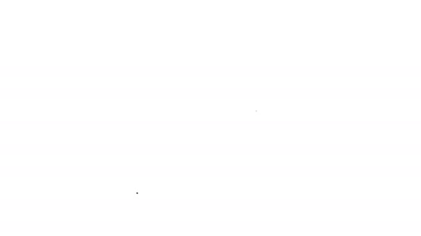 Linha preta Ícone de plano da casa isolado no fundo branco. Animação gráfica em movimento de vídeo 4K — Vídeo de Stock