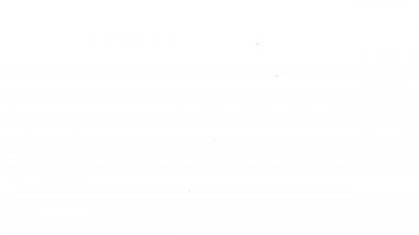 Beyaz arkaplanda siyah çizgi boyalı fırça ikonu izole edildi. 4K Video hareketli grafik canlandırması