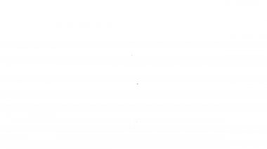 Beyaz arkaplanda siyah çizgi park simgesi izole edildi. Sokak tabelası. 4K Video hareketli grafik canlandırması