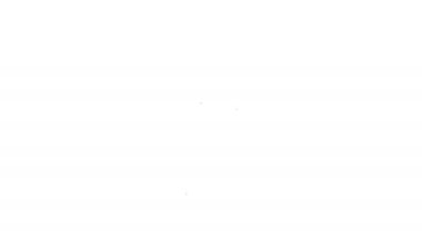 Siyah çizgi tahta balta simgesi beyaz arkaplanda izole edildi. Oduncu baltası. 4K Video hareketli grafik canlandırması