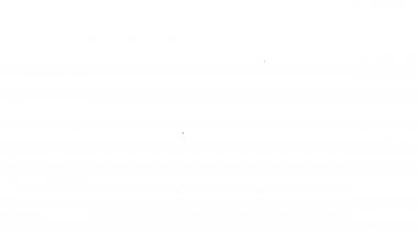 Beyaz arka planda izole edilmiş siyah çizgi arı kovanı simgesi. Arı kovanı sembolü. Apiary ve arı yetiştiriciliği. Tatlı doğal yemek. 4K Video hareketli grafik canlandırması