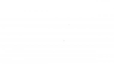 Beyaz arka planda siyah çizgi kuş evi simgesi izole edildi. Yuva kutusu kuş evi, kuşlar için ev yapımı bina. 4K Video hareketli grafik canlandırması