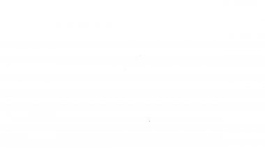 Siyah çizgi bahçe tırmık simgesi beyaz arkaplanda izole edildi. Bahçecilik, tarım, çiftçilik aleti. Toprak işçisi. 4K Video hareketli grafik canlandırması