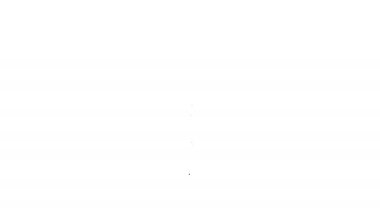 Beyaz arka planda siyah çizgi mısır ikonu izole edildi. Güvenlik, güvenlik, koruma, gizlilik kavramı. 4K Video hareketli grafik canlandırması