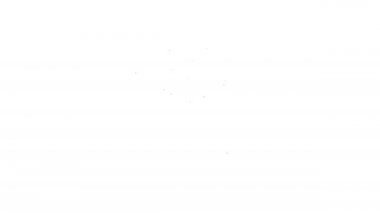 Beyaz arka planda siyah çizgi saman ikonu Bale izole. 4K Video hareketli grafik canlandırması