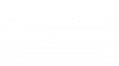 Beyaz zemin üzerinde ünlem işareti simgesi olan siyah çizgi dizüstü bilgisayar. Uyarı mesajı akıllı telefon uyarısı. 4K Video hareketli grafik canlandırması