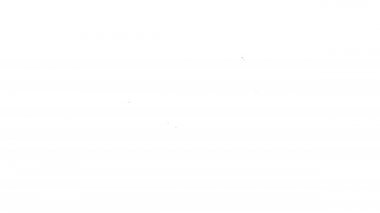 Siyah çizgi güvenlik kamerası simgesi beyaz arkaplanda izole edildi. 4K Video hareketli grafik canlandırması