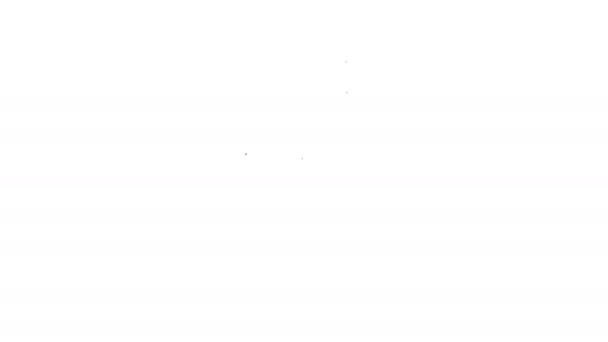 Linea nera Pacchetto di carta per icona del latte isolato su sfondo bianco. Segno del pacchetto latte. Animazione grafica 4K Video motion — Video Stock